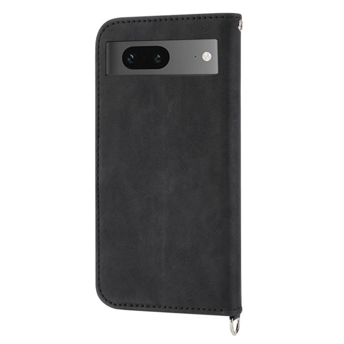 A-One Brand - Google Pixel 7 Plånboksfodral Imprinted Flower - Svart