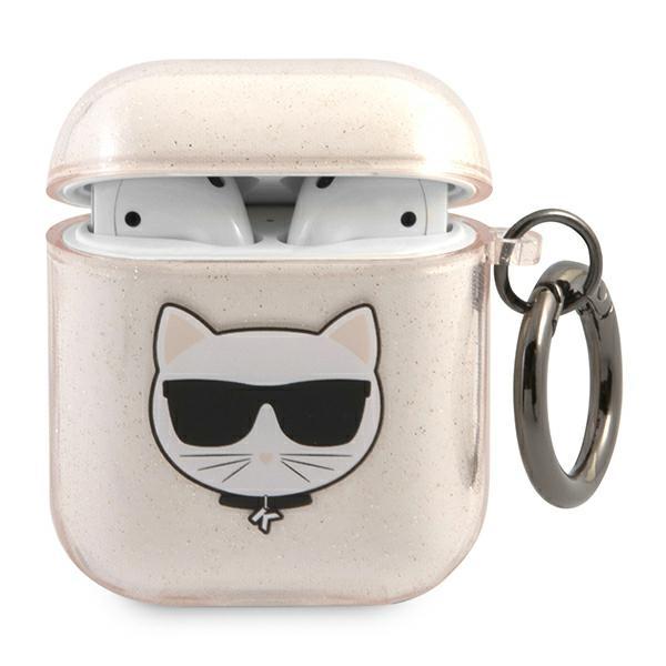 Karl Lagerfeld AirPods Skal Glitter Choupette - Guld