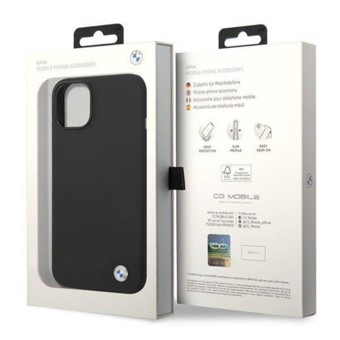 BMW - BMW iPhone 14 Plus Skal Silicone Metal Logo - Svart