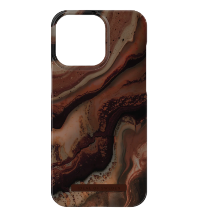 UTGATT - Ideal Of Sweden iPhone 15 Pro Max Mobilskal Dark Amber Marble