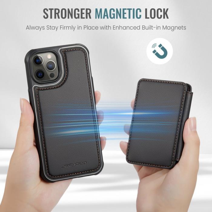 JEEHOOD - JEEHOOD J05 Mobilskal till iPhone 12 Pro Max Läder med Magnetficka - Svart