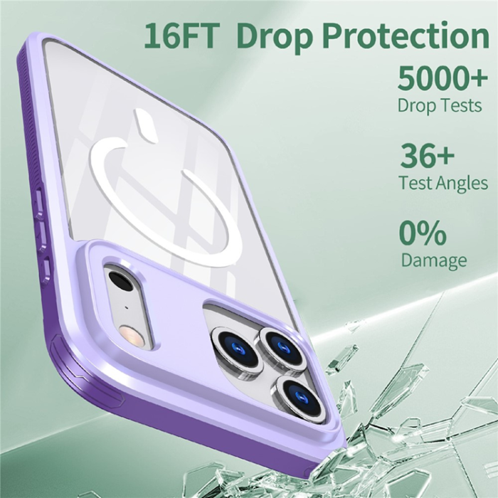 A-One Brand - iPhone 17 Pro Mobilskal MagSafe TPU + PC Clear - Lila
