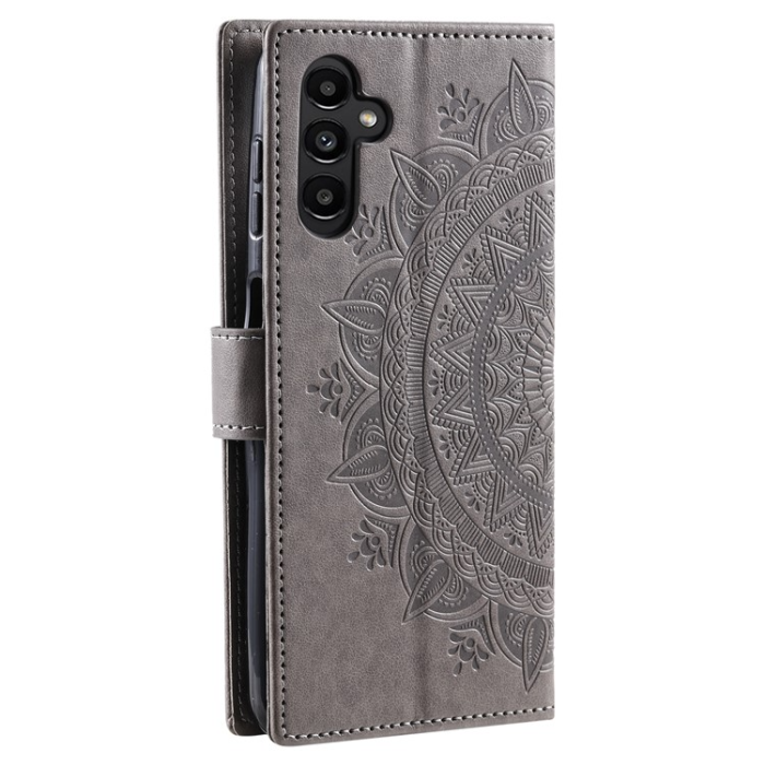 OEM - Galaxy A24 4G Plånboksfodral Imprinted Mandala Flower - Grå