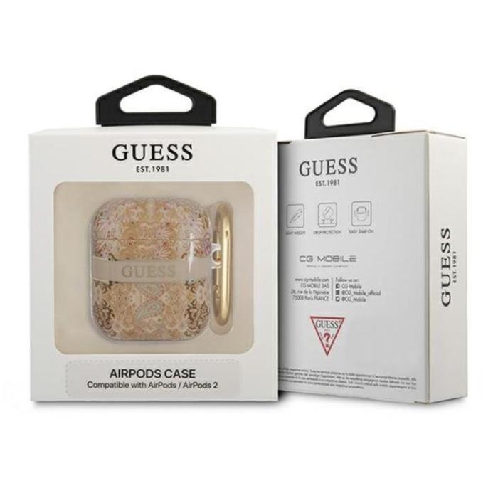 Guess - Guess AirPods Skal Paisley Strap Collection - Guld