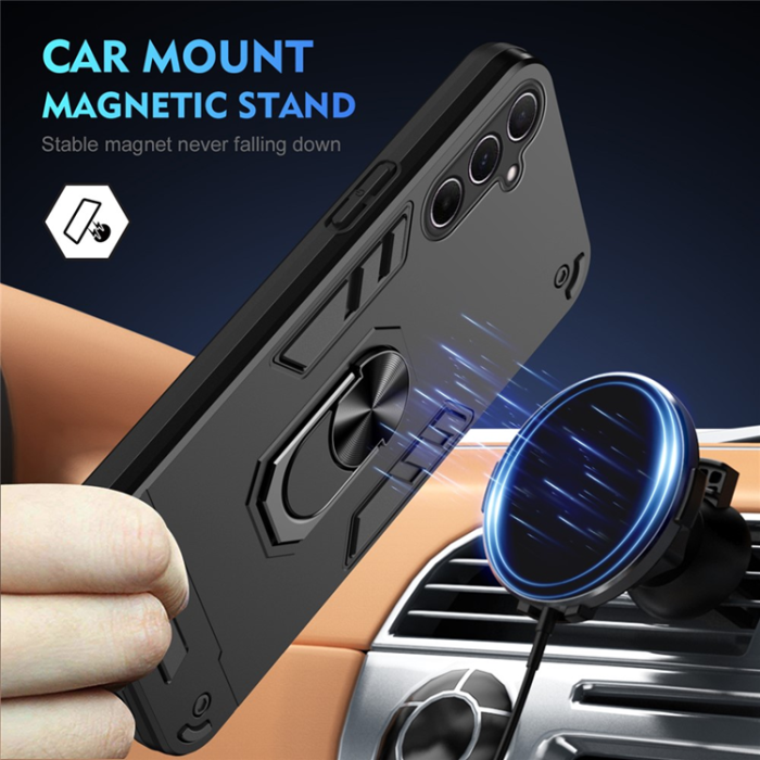 A-One Brand - Galaxy A26 Mobilskal Kickstand PC+TPU Drop Defend - Svart