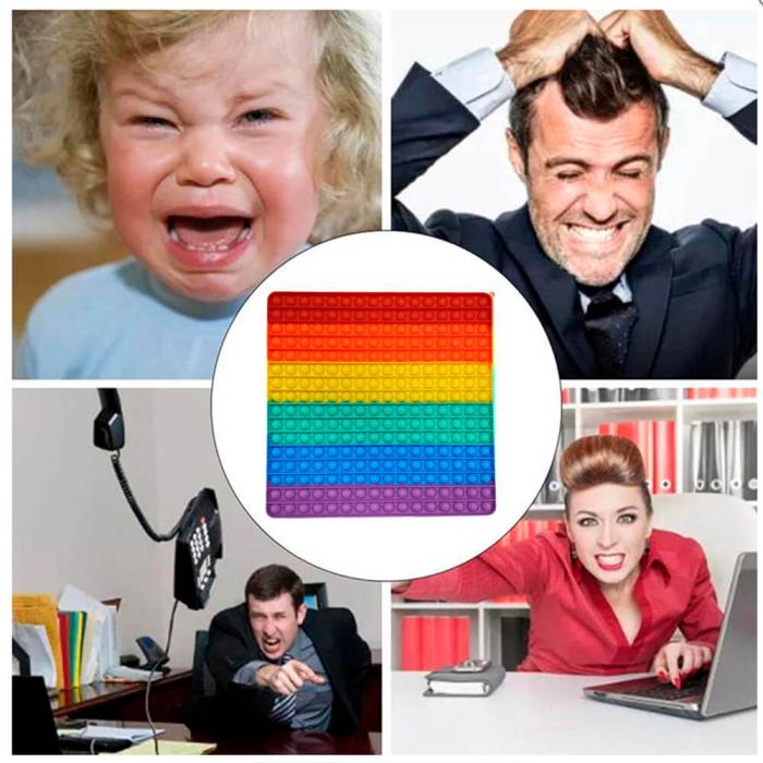 A-One Brand - MEGA Square Pop it Fidget, leksak, Stress Relief Toy - Flerfärgad