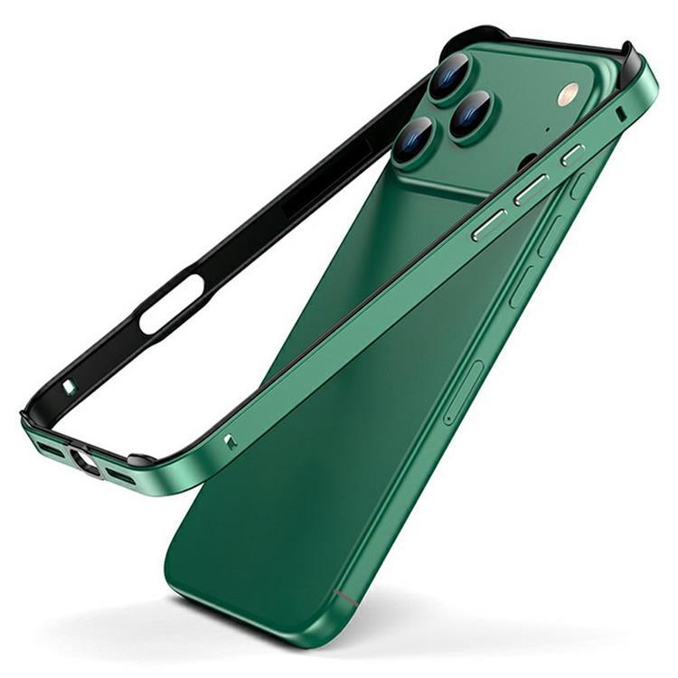 iPhone 17 Pro Max Mobilskal Hollow Metal Bumper - Grön (Grön) | 2353 | AlltMobil