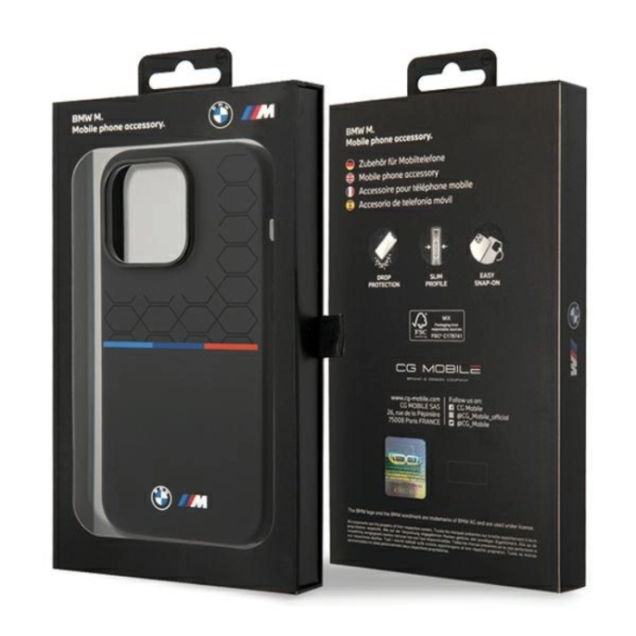 BMW - BMW iPhone 15 Pro Max Mobilskal Magsafe M Silikon Pattern
