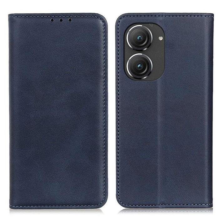 A-One Brand - Asus Zenfone 9 Plånboksfodral Äkta Läder Flip - Blå
