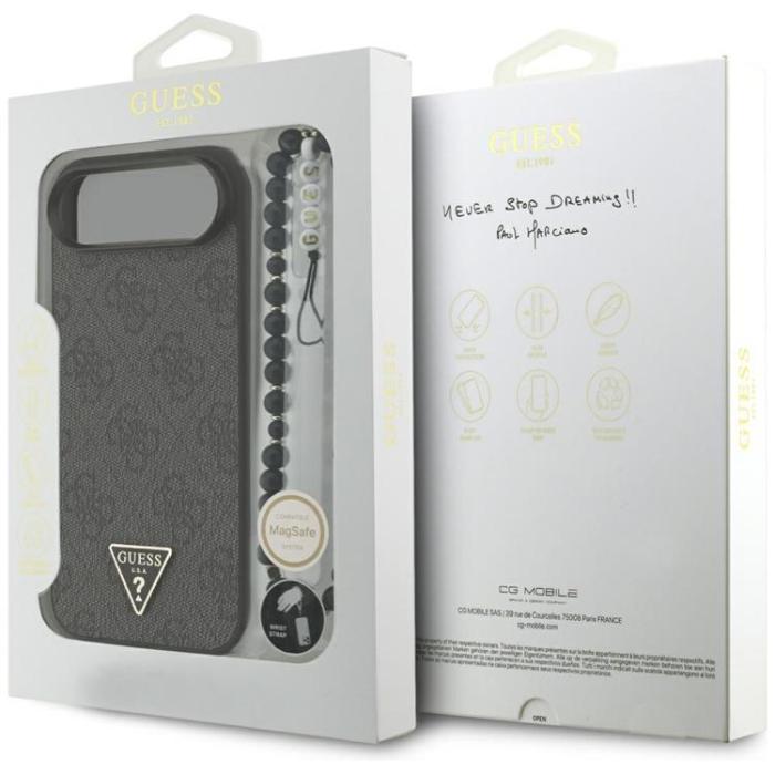 Guess - Guess iPhone 17 Air Mobilskal MagSafe 4G Strap Triangle Logo - Svart