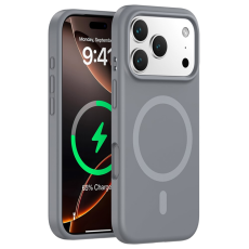 A-One Brand - iPhone 17 Pro Max Mobilskal Magsafe Liquid Silicone - Charcoal Grå