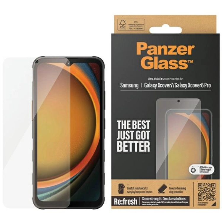 PanzerGlass Galaxy XCover 7/Xcover6 Pro Härdat Glas Skärmskydd Ultra-Wide Fit | 5468 | AlltMobil