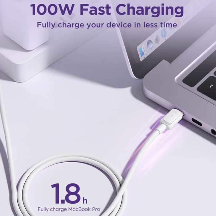 SiGN - SiGN USB-C till USB-C Kablar 2m 100W - Vit