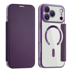 A-One Brand - iPhone 17 Pro Max Plånboksfodral Magsafe RFID Blocking - Mörklila