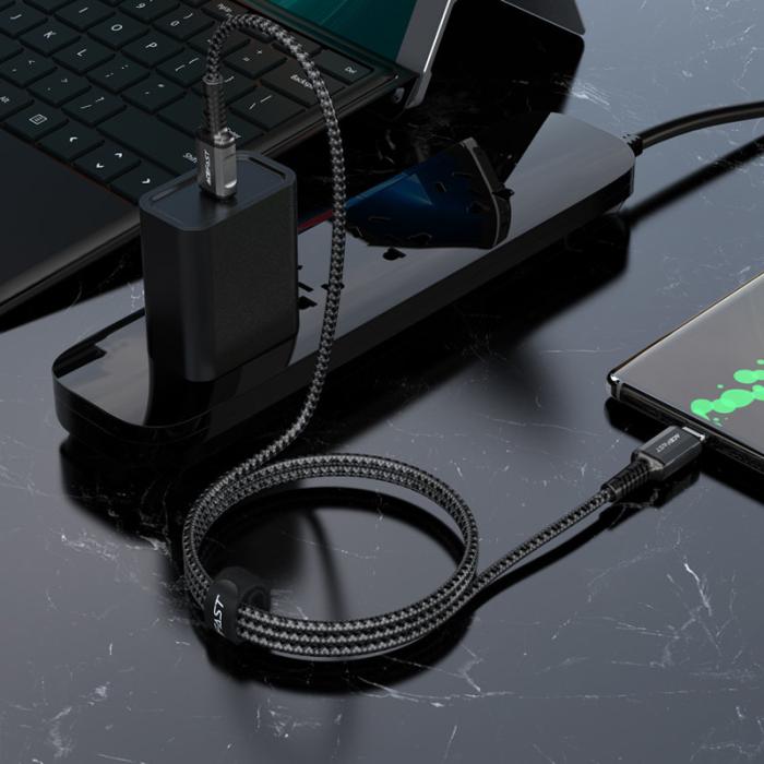 Acefast - Acefast USB-C till USB-C 60W 1.2m - Grå