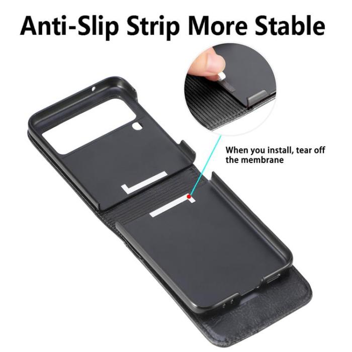 A-One Brand - Plånboksfodral till Samsung Galaxy Z Flip 3 5G - Svart