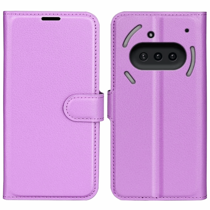 A-One Brand - Nothing Phone (3a) Plånboksfodral Litchi Texture - Lila