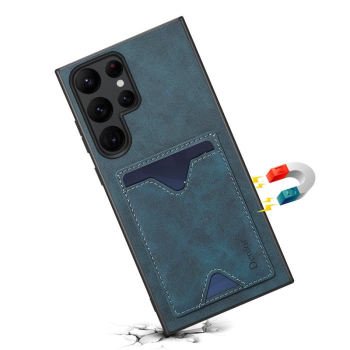 DENIOR - DENIOR Mobilskal till Samsung Galaxy S24 Ultra Läder + TPU - Blå