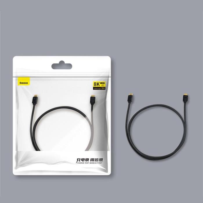 BASEUS - Baseus HDMI Till HDMI Adapter Kabel 0.5 m - Svart
