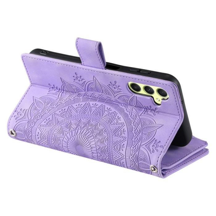 OEM - Samsung Galaxy S26 Plånboksfodral Mandala Blommönster Konstläder - Lila