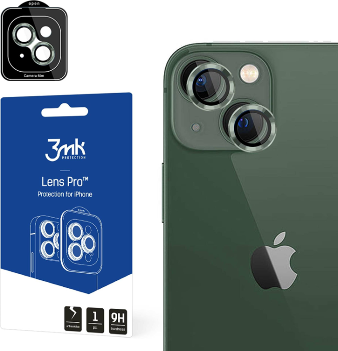 3MK - 3MK iPhone 15 Plus härdat glas Kameraskydd - Grön