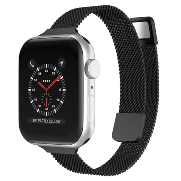 OEM - Apple Watch 4/5/6/7/8/SE/Ultra (49/45/44/42mm) Slim Milanese Band - Svart