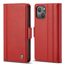 LC.imeeke - LC.IMEEKE iPhone 14 Pl&aring;nboksfodral i Konstl&auml;der - R&ouml;d