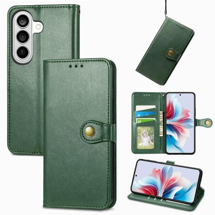 OEM - Plånboksfodral för Samsung Galaxy S26 Konstläder Ställ - Grön