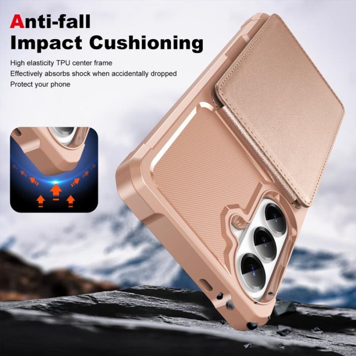 OEM - Mobilfodral för Samsung Galaxy S26 Kickstand Kortfack Konstläder - Roséguld