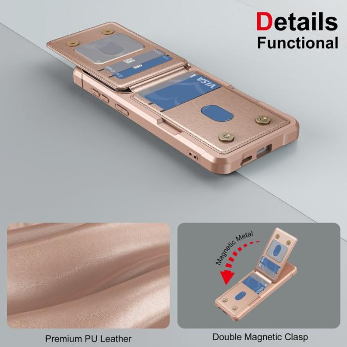 OEM - Mobilfodral för Samsung Galaxy S26 Kickstand Kortfack Konstläder - Roséguld