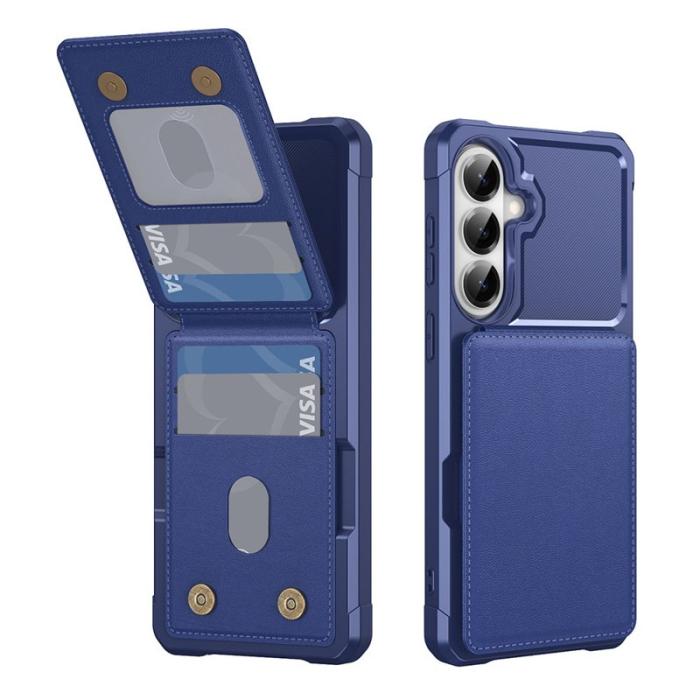 OEM - Mobilfodral för Samsung Galaxy S26 Kickstand Kortfack Konstläder - Mörkblå