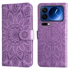 A-One Brand - Xiaomi 17 Pro Konstl&auml;der Pl&aring;nboksfodral Sunflower Imprint - Lila