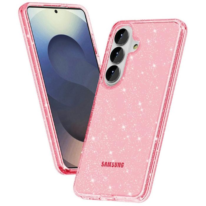 OEM - Mobilskal för Samsung Galaxy S26 Glittrande TPU + PC - Rosa