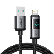 Joyroom - Joyroom USB-A - Lightning kabel 3A 1.2m med Display - Svart