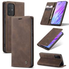 Caseme - CASEME Series Pl&aring;nboksfodral Konstl&auml;der St&auml;ll Samsung Galaxy S20 Plus - Brun