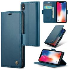 Caseme - CASEME RFID-Skydd Pl&aring;nboksfodral Konstl&auml;der f&ouml;r iPhone XS - Bl&aring;