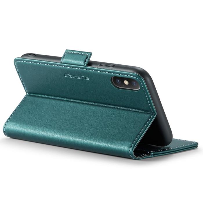 Caseme - CASEME RFID-Skydd Plånboksfodral Konstläder för iPhone XS - Grön