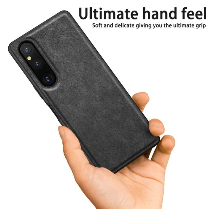A-One Brand - Sony Xperia 10 V Mobilskal TPU PU-Läder - Svart