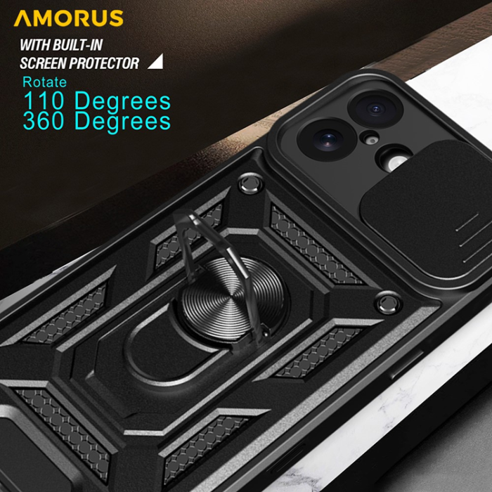 Amorus - AMORUS iPhone 17 Mobilskal Med Kameralinsreglage - Silver