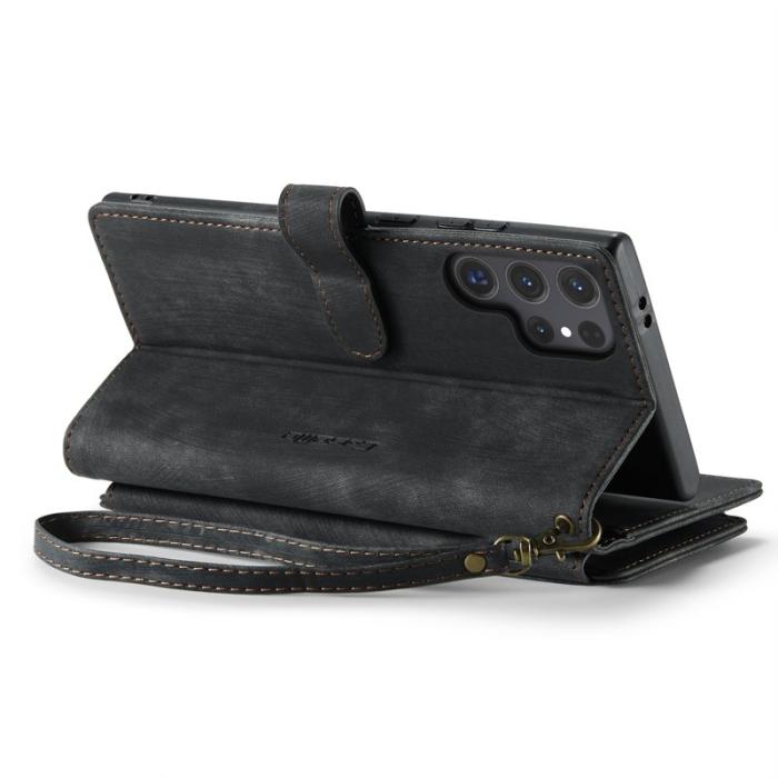 Caseme - CASEME Konstläder Plånboksfodral för Samsung Galaxy S25 Ultra - Svart