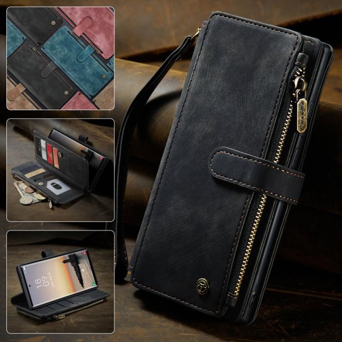 Caseme - CASEME Konstläder Plånboksfodral för Samsung Galaxy S25 Ultra - Svart
