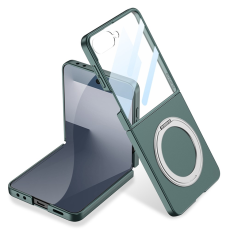 GKK - Galaxy Z Flip 7 Mobilskal Kickstativ Med Härdat glas - Grön