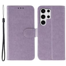 OEM - Samsung Galaxy S26 Ultra Pl&aring;nboksfodral Konstl&auml;der Flip med Rem - Lila