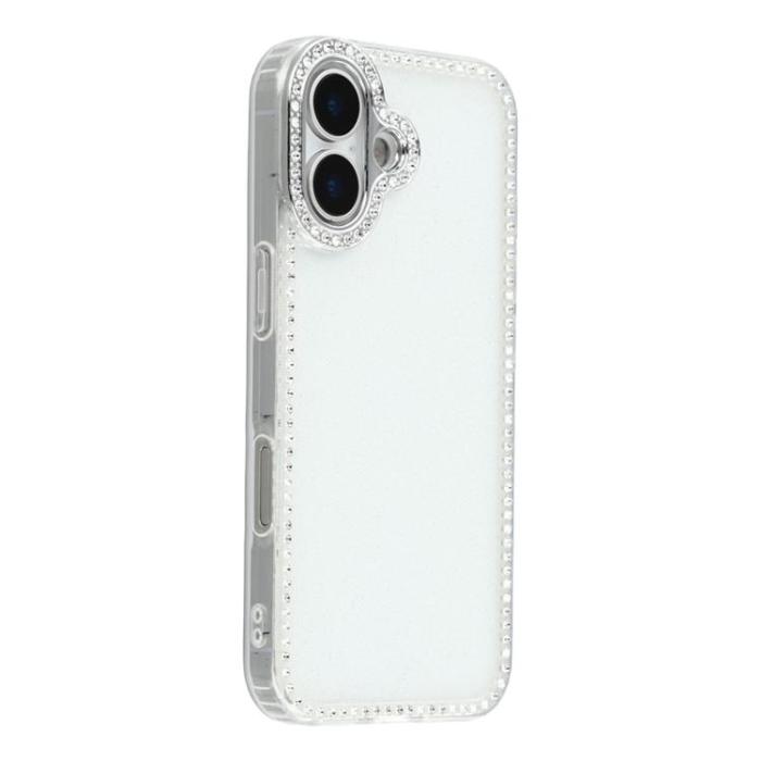 A-One Brand - iPhone 17 Mobilskal Rhinestone Edge - Glitter Transparent