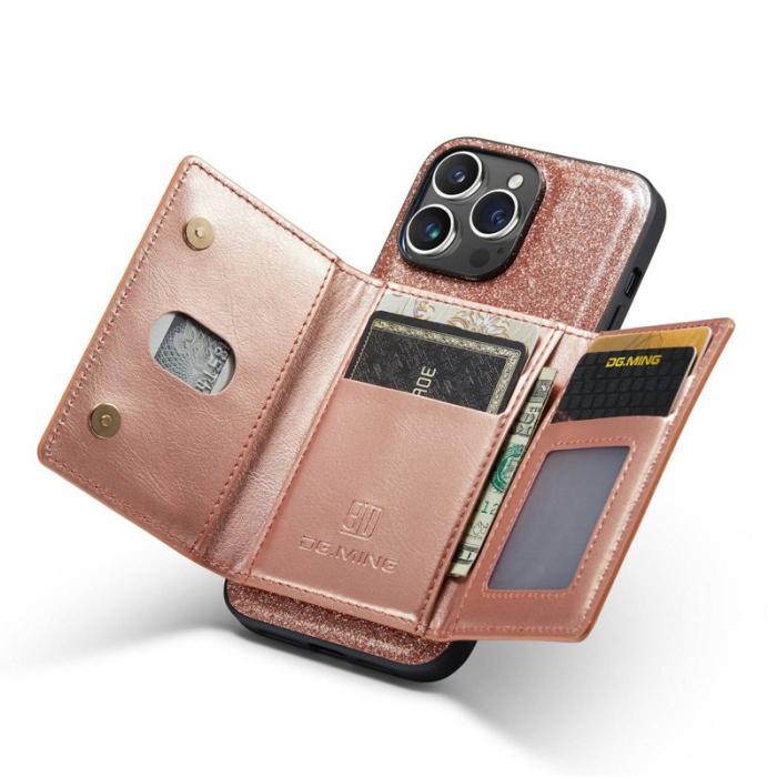 DG.MING - DG.MING M3 Series Mobilskal till iPhone 13 Pro 2-i-1 Glittrig Roséguld