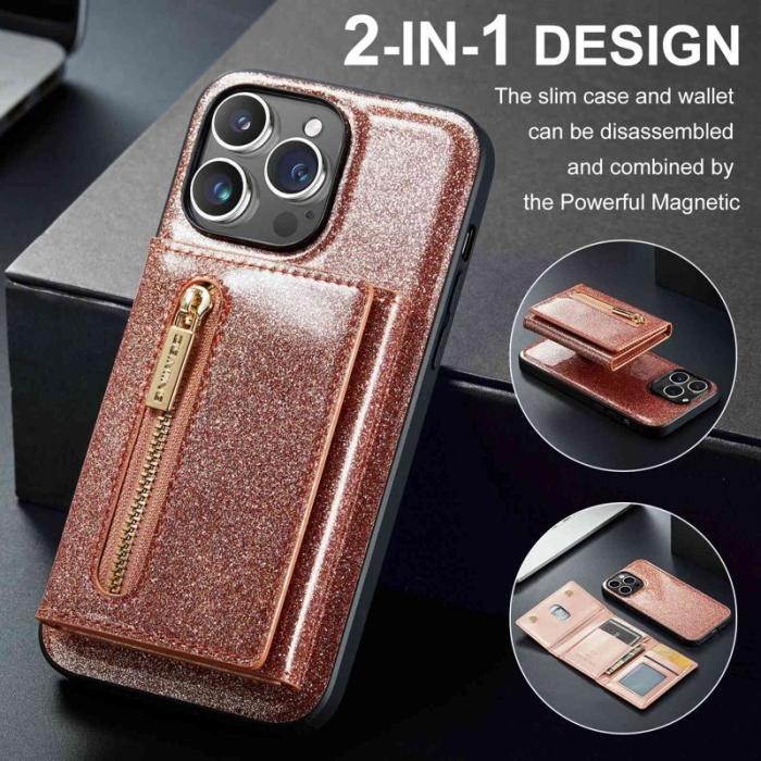 DG.MING - DG.MING M3 Series Mobilskal till iPhone 13 Pro 2-i-1 Glittrig Roséguld