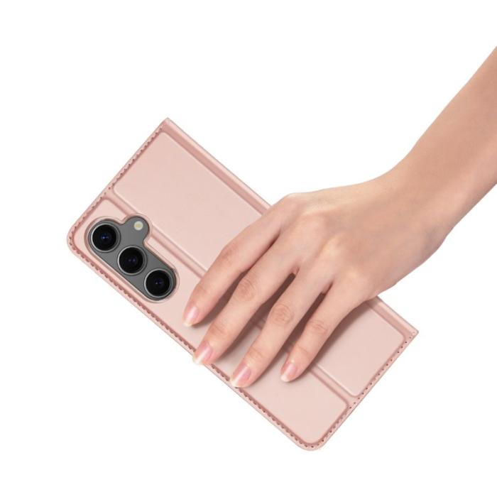 Dux Ducis - DUX DUCIS Skin Pro Series Samsung Galaxy S25 Fodral KonstLäder - Rosa