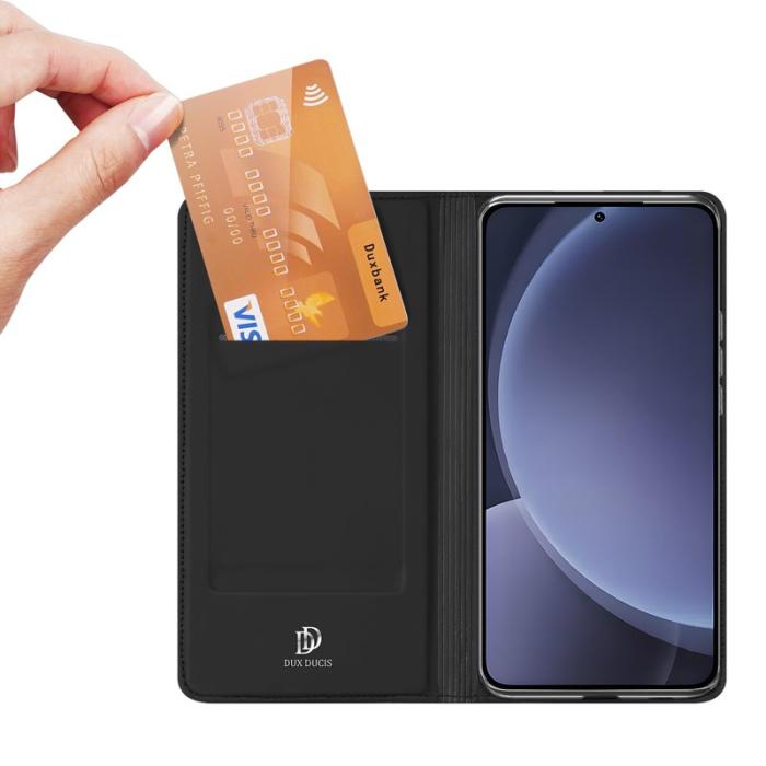 Dux Ducis - DUX DUCIS Skin Pro Series Samsung Galaxy S25 Fodral KonstLäder - Svart