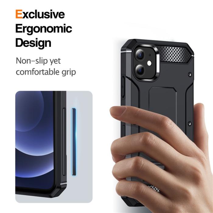 A-One Brand - iPhone 12/12 Pro Mobilskal Kickstand Shockproof - Svart