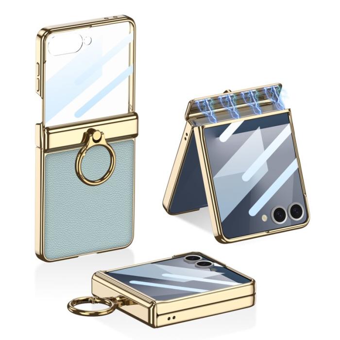 GKK - GKK Samsung Galaxy Z Flip7 Fodral PU PC - Grön